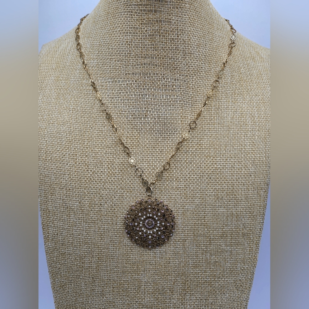 Catherine Popesco La Vie Parisienne Filigree Vintage Pendant Necklace